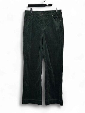 Grace & Lace Wide Leg Deep Green Corduroy Pants